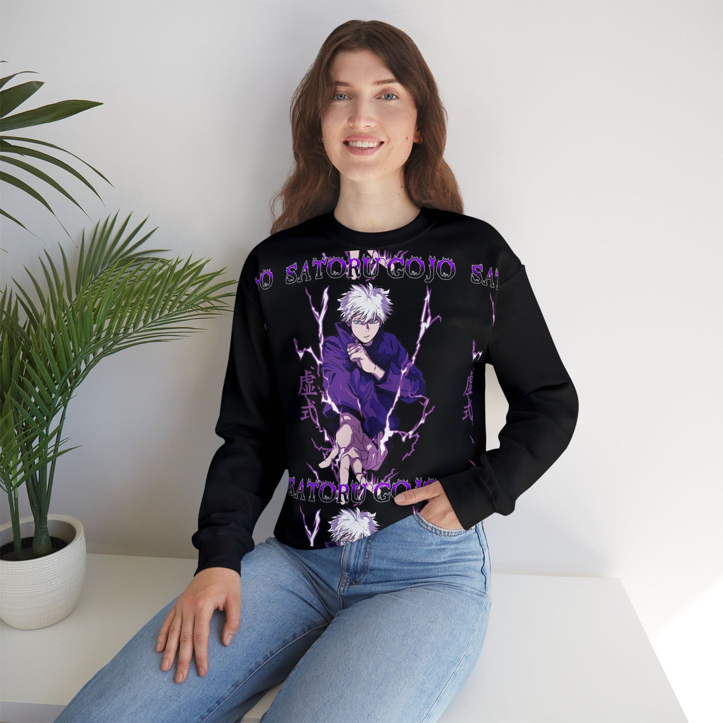 Satoru Gojo Hollow Purple Crewneck Sweatshirt | Anime-Inspired Graphic Streetwear Sweatshirt | Strongest Sorcerer Gojo Pullover