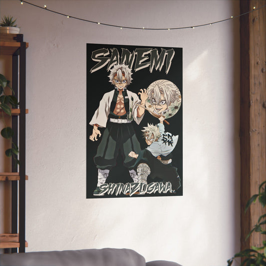 Sanemi Shinazugawa Wind Hashira Poster | Anime-Inspired Matte Wall Art