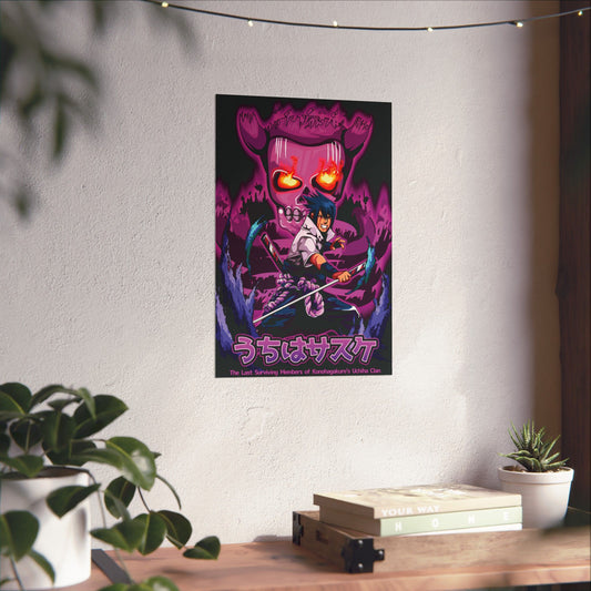Sasuke Uchiha Susanoo Matte Poster | Anime-Ispired Wall Art | Mangekyo Sharingan Uchiha Decor | Otaku Manga Wall Print