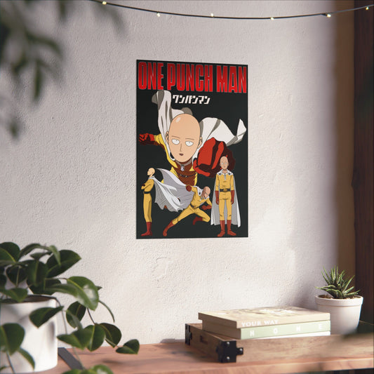 Saitama “One Punch Man” Matte Vertical Poster | Anime Wall Art