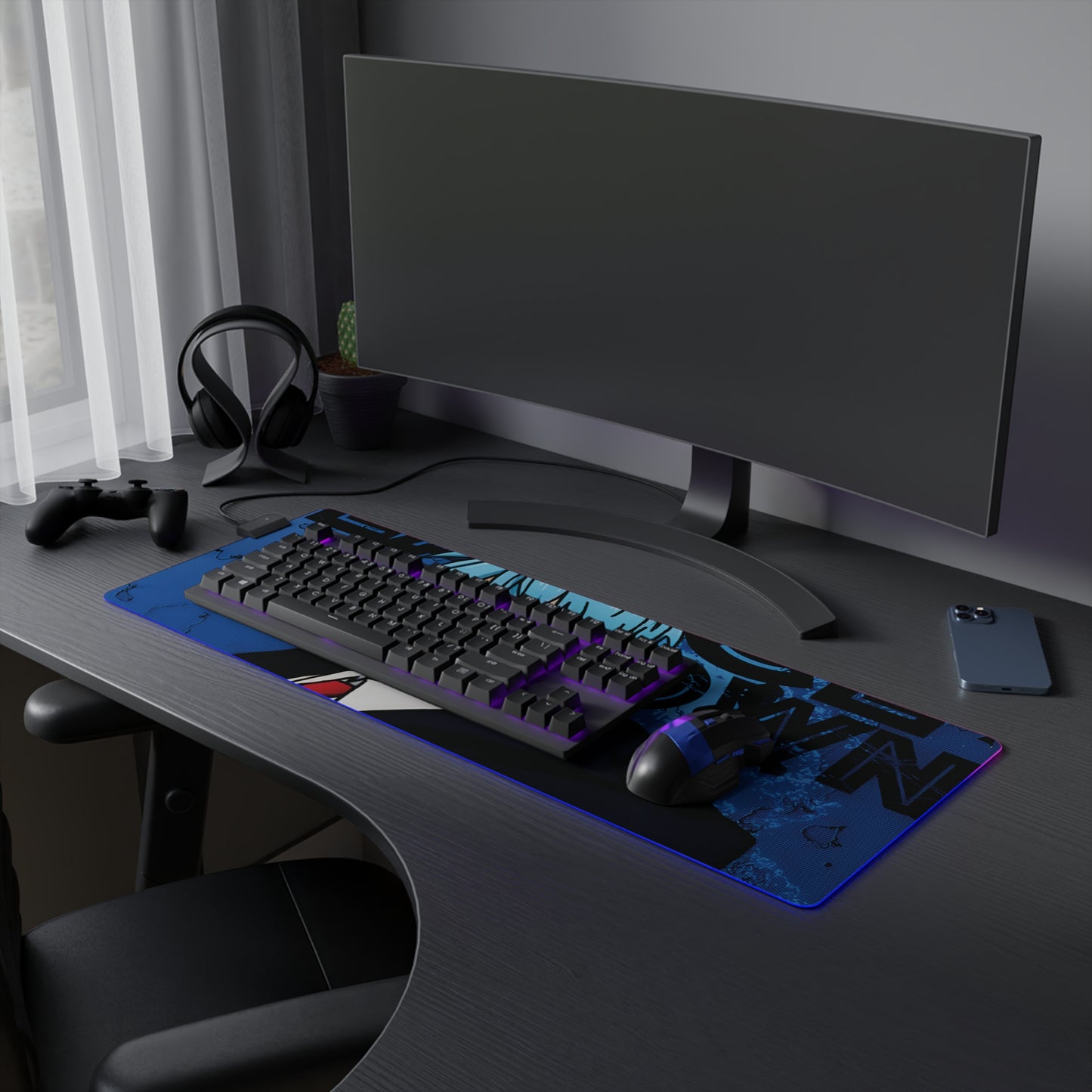Lance Crown LED Gaming Mouse Pad | Anime-Inspired RGB Desk Mat | Anime Desk Setup | Otaku Gamer Mousepad