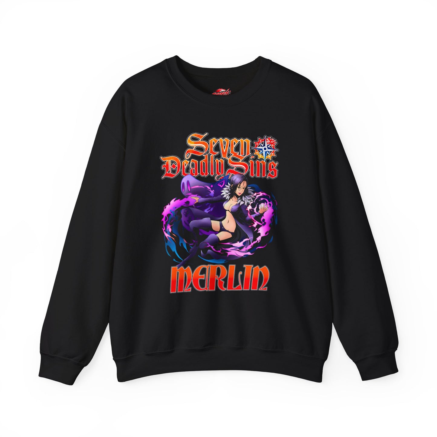 Boar Sin of Gluttony Merlin Crewneck Sweatshirt | Anime-Inspired Streetwear Graphic Sweater | Manga Pullover