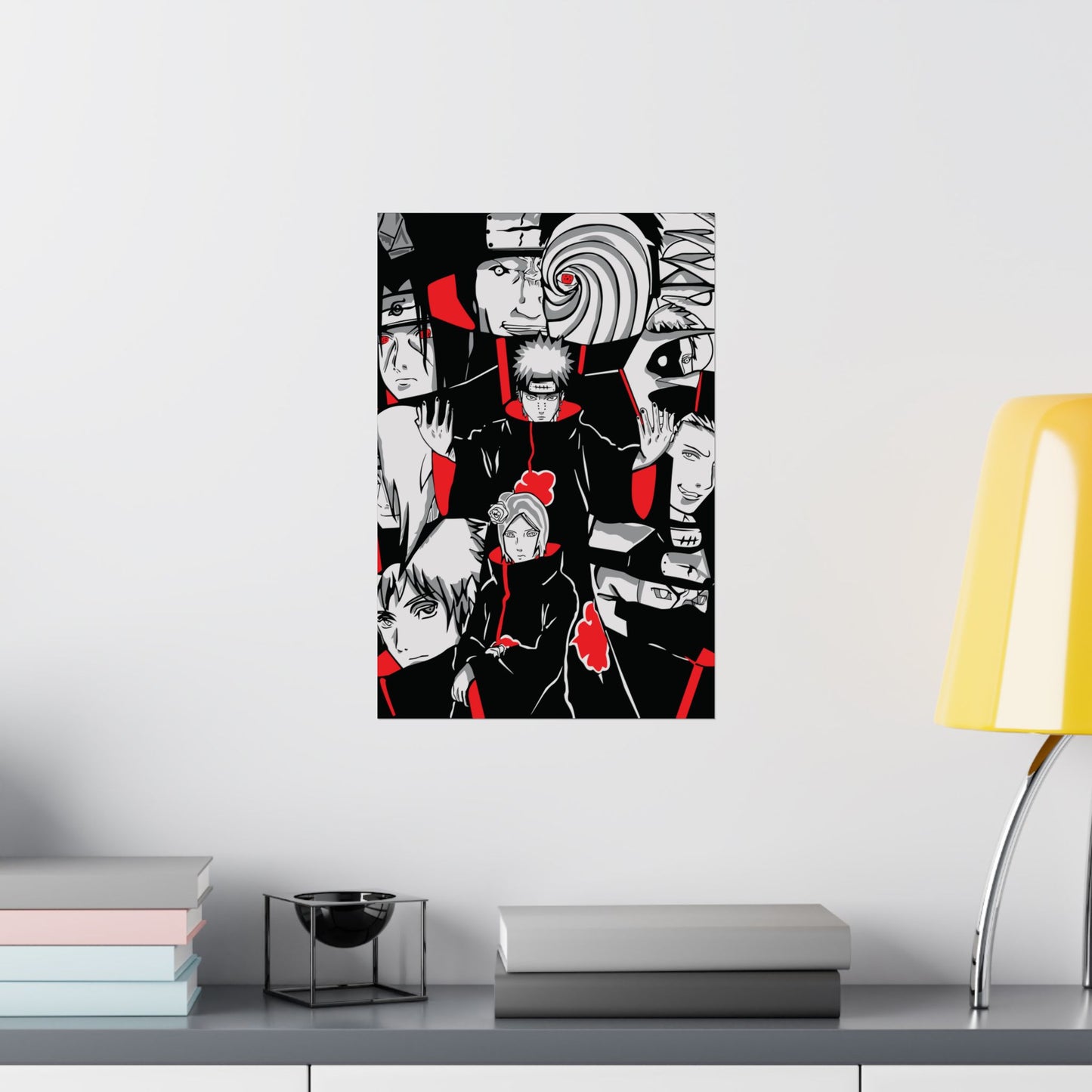 Akatsuki Matte Poster | Anime-Inspired Wall Art | Villain Shinobi Collage Decor | Otaku Manga Wall Print