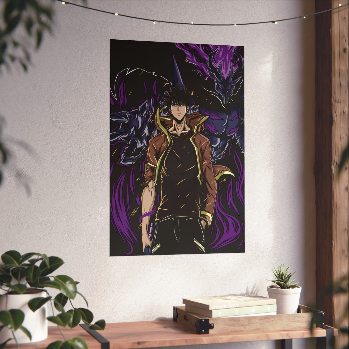 Sung Jinwoo & Ashborn Shadow Monarch Matte Vertical Poster | Anime-Inspired Wall Art | Monarch Legacy Print