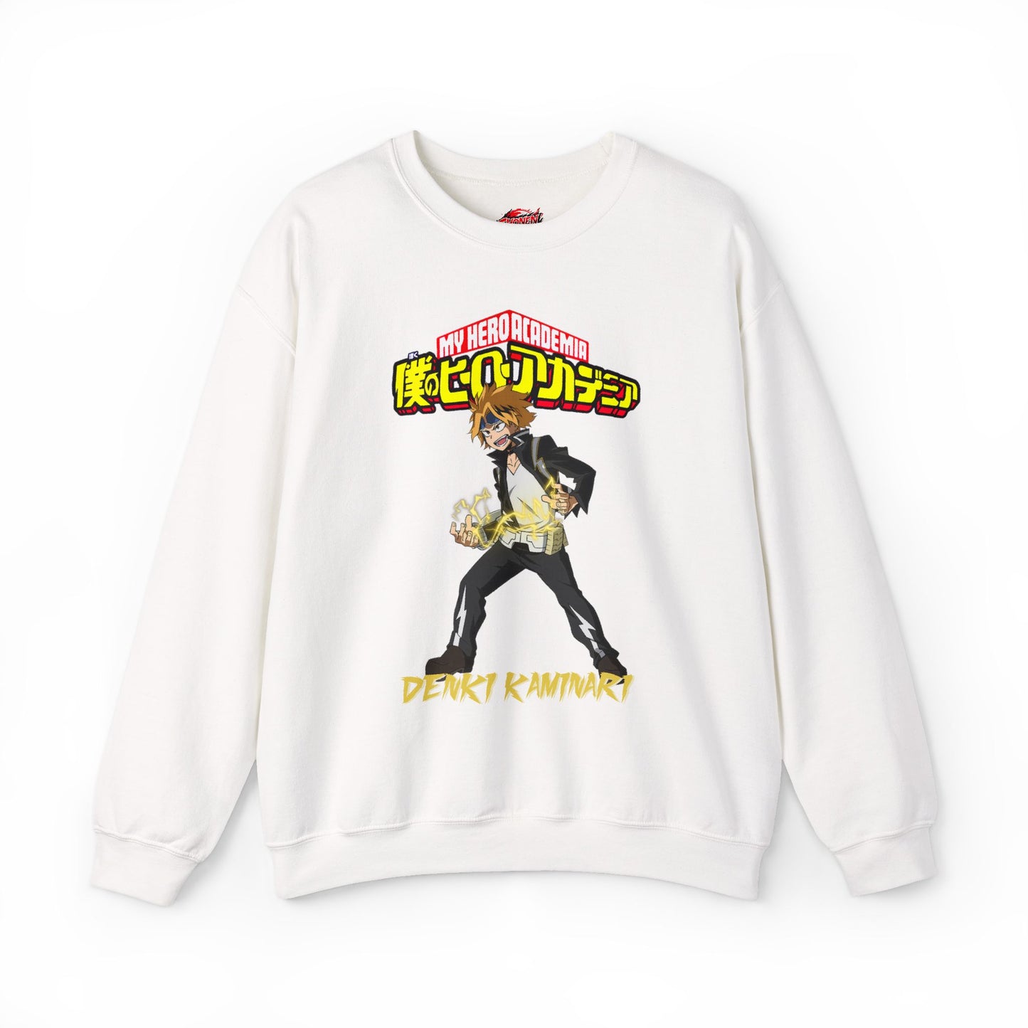 Denki Kaminari Crewneck Sweatshirt | Anime-Inspired Graphic Sweater | Electric Hero Streetwear | Otaku Manga Unisex Pullover
