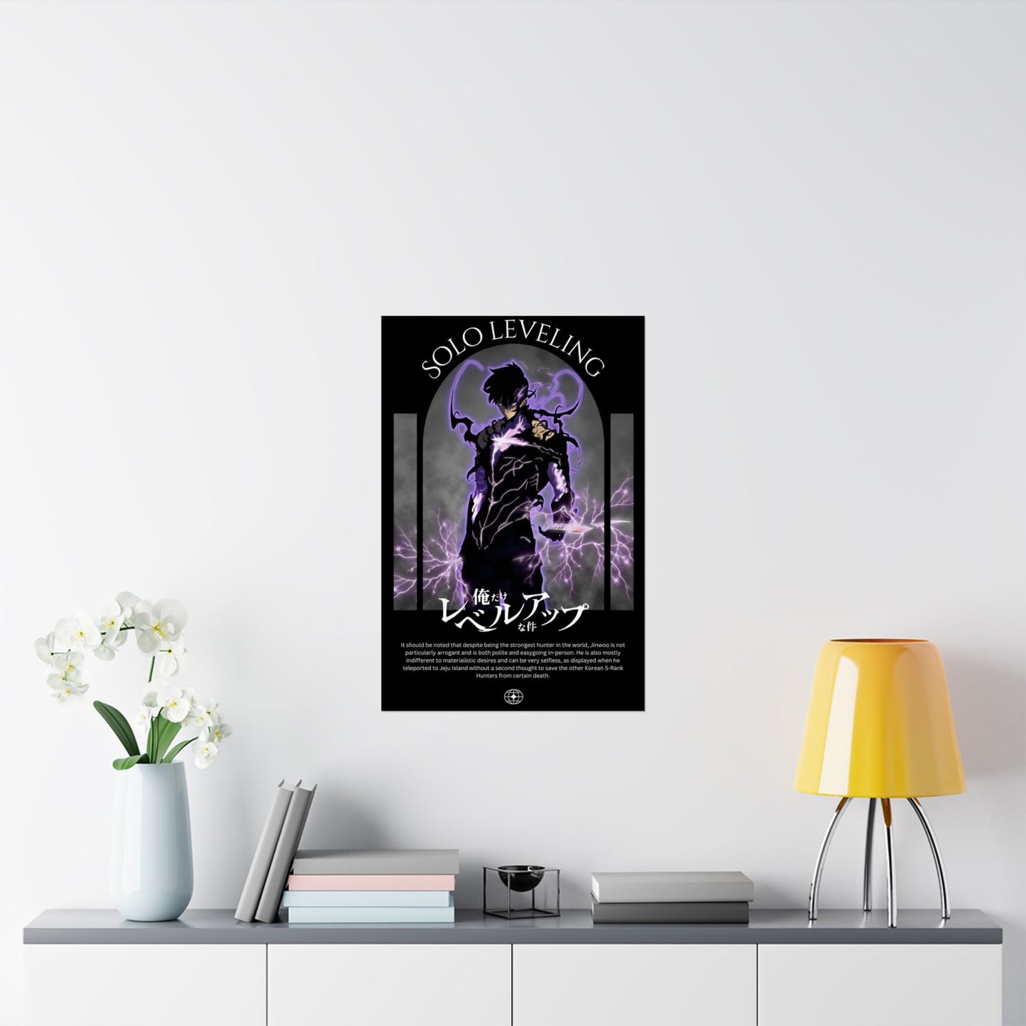 Sung Jinwoo Monarch Awakening Matte Vertical Poster | Anime-Inspired Wall Art | Shadow Monarch Print