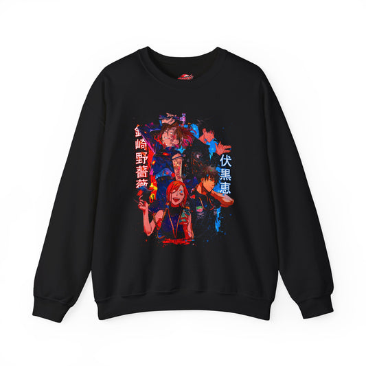 Nobara x Megumi Unisex Heavy Blend Crewneck Sweatshirt | Anime-Inspired Streetwear Graphic Shirt | Anime Character Duo Sweater
