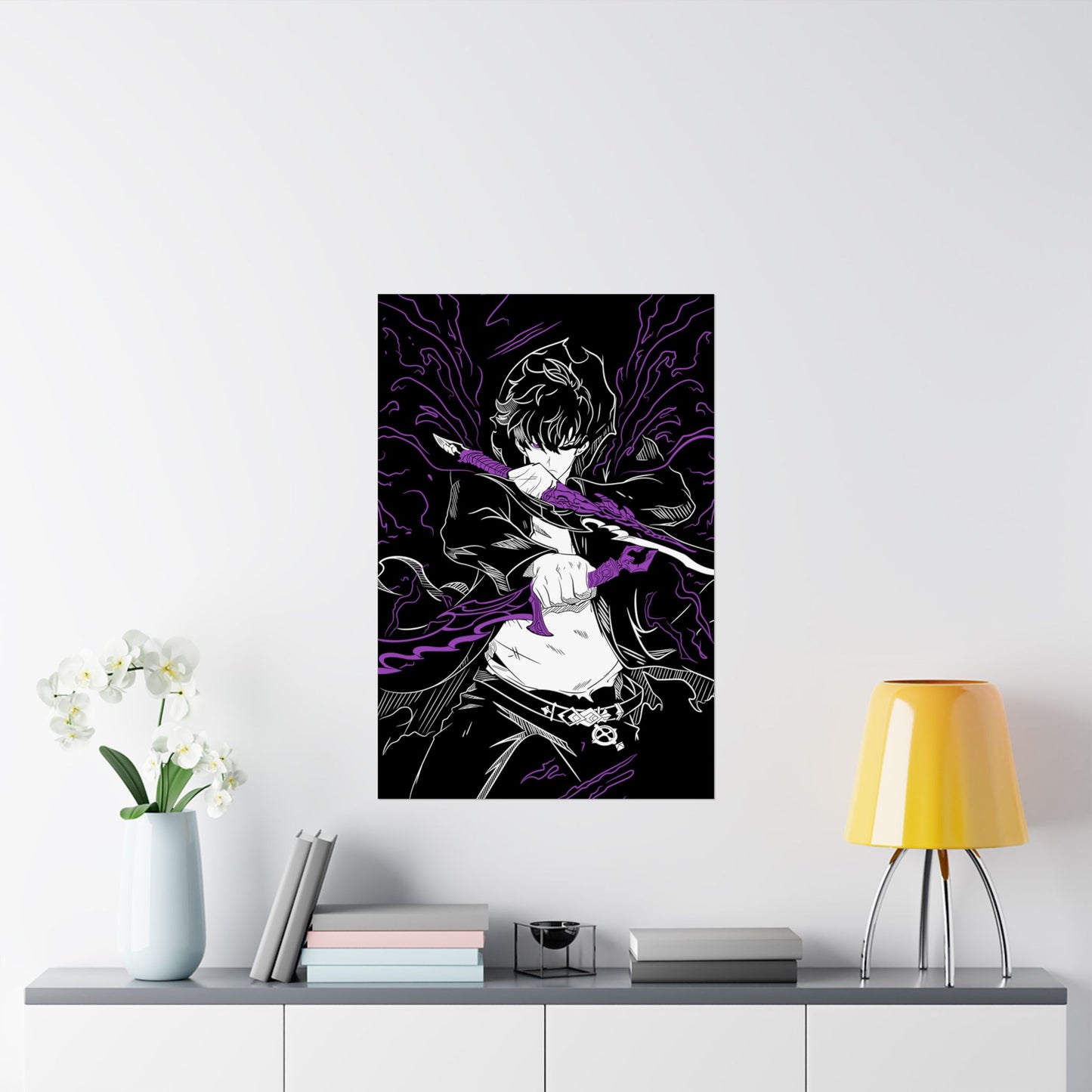 Sung Jinwoo Twin Daggers Matte Vertical Poster | Anime-Inspired Wall Art | Shadow Assassin Print