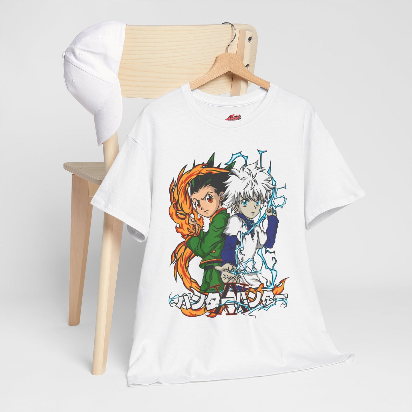 Gon and Killua Duo Unisex Heavy Cotton T-Shirt | Anime-Inspired Streetwear Graphic Tee