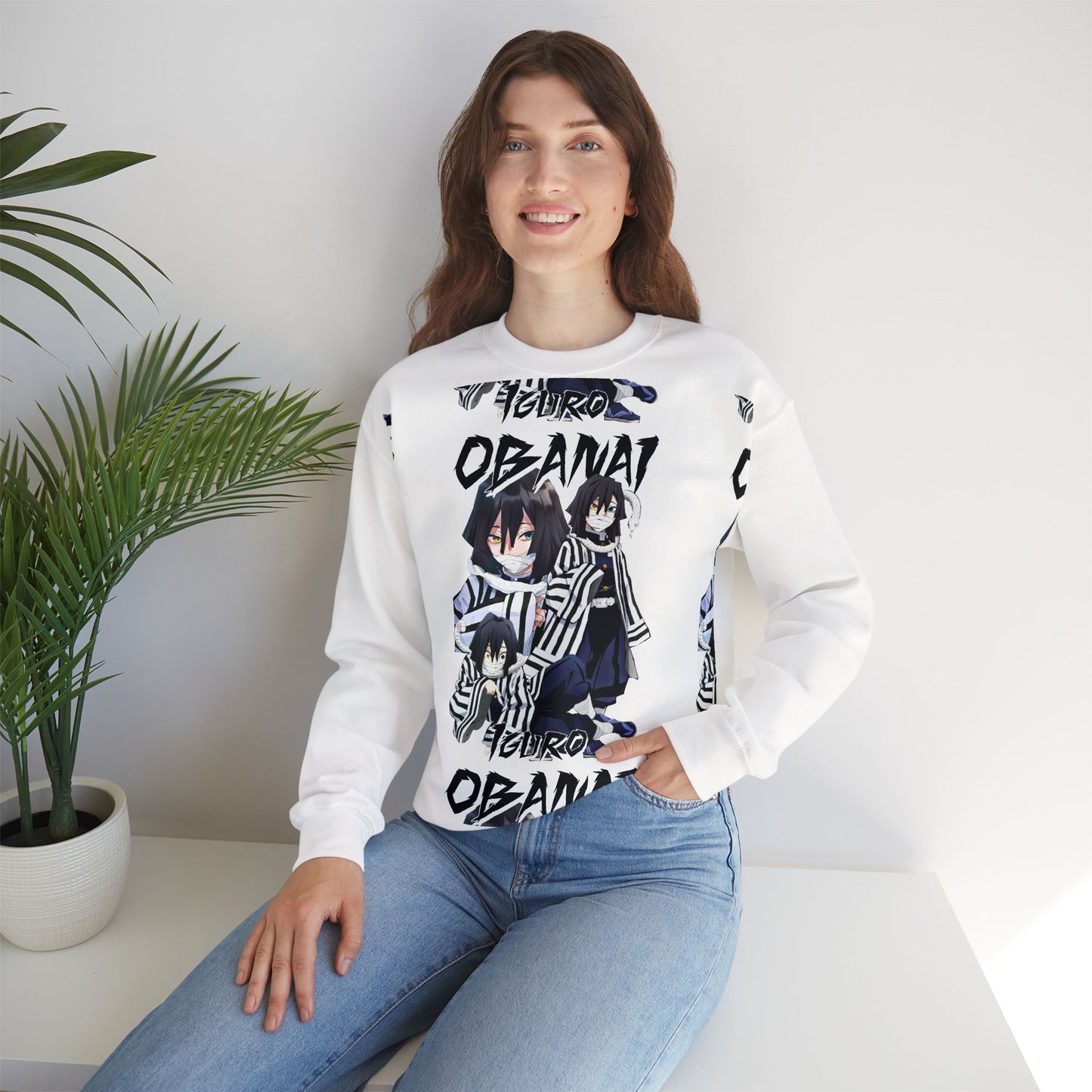 Obanai Iguro Crewneck – Serpent Hashira Anime-Inspired Sweatshirt | Japanese Streetwear Pullover | Unisex Otaku Gift