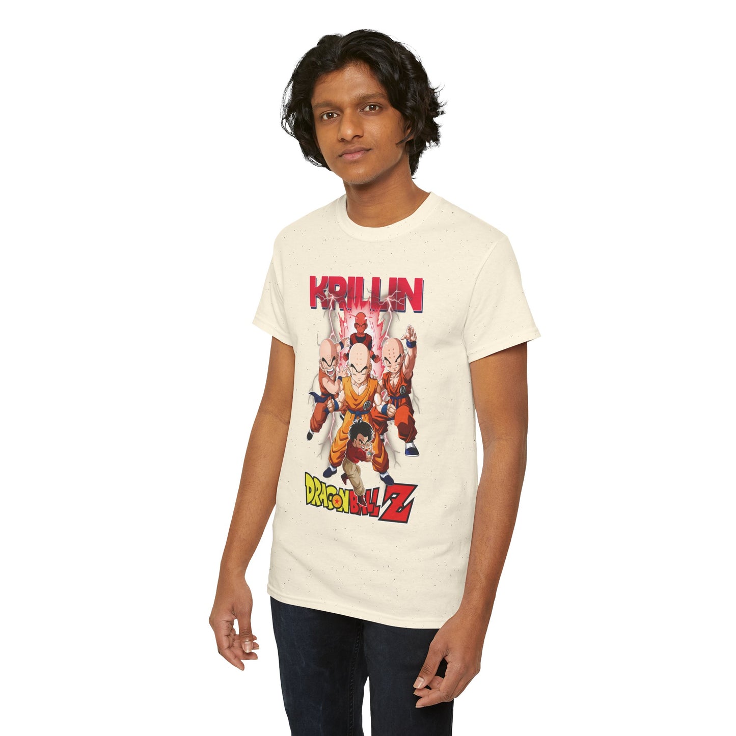 Krillin “Earth’s Strongest” Unisex Heavy Cotton T-Shirt | Dragon Ball Z Streetwear Tee