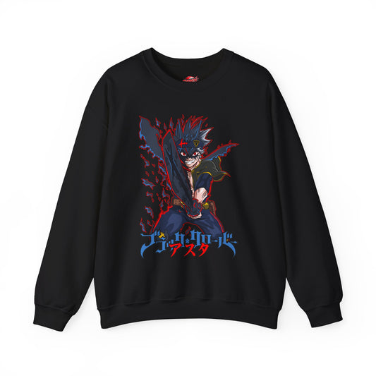 Black Asta Unisex Heavy Blend Crewneck Sweatshirt | Anime-Inspired Streetwear