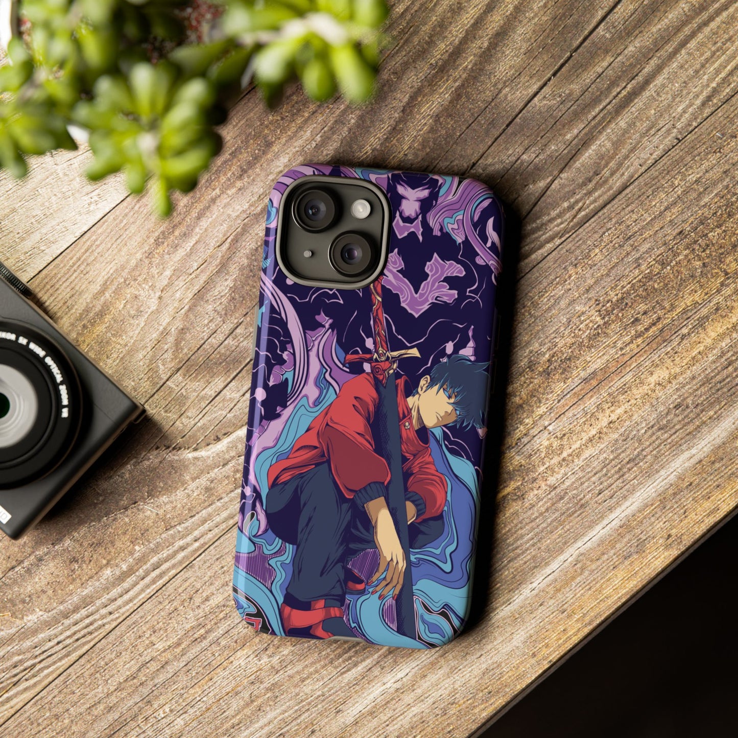 Sung Drip-Woo Double Layered Phone Case | Shadow Monarch Anime-Inspired Protective Case for iPhone & Samsung | Funny Anime Phone Cover