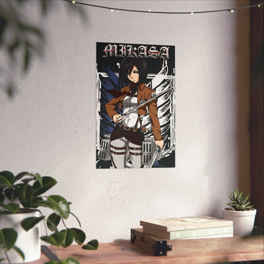 Mikasa Ackerman Matte Vertical Poster | Attack on Titan Anime Wall Art
