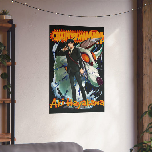 Aki x Fox Devil Matte Vertical Poster | Chainsaw Man Wall Art