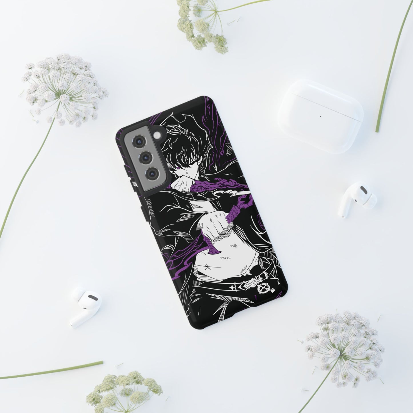 Sung Jinwoo Twin Daggers Double Layered Phone Case | Shadow Assassin Anime-Inspired Protective Case for iPhone & Samsung