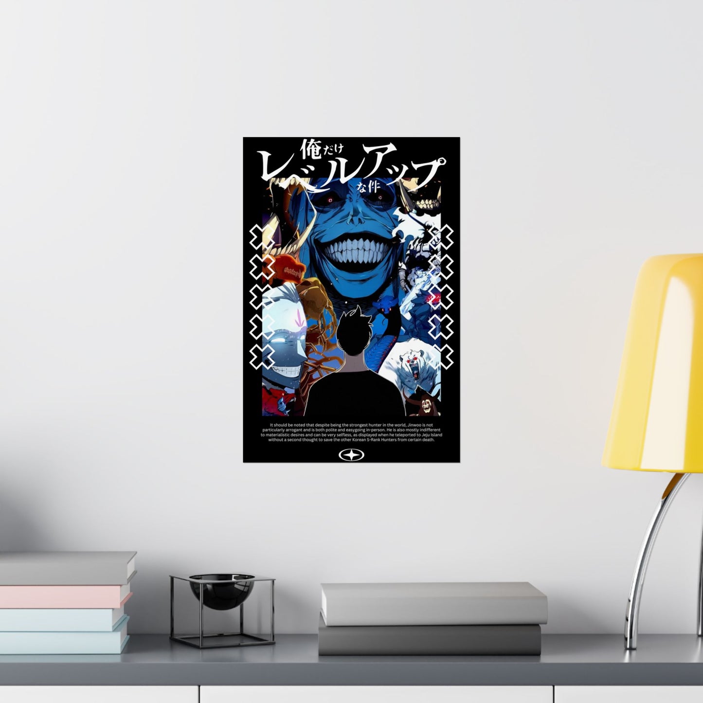 Sung Jin-Woo vs Statue of God Matte Vertical Poster | Anime-Inspired Wall Art | Double Dungeon Arc Print