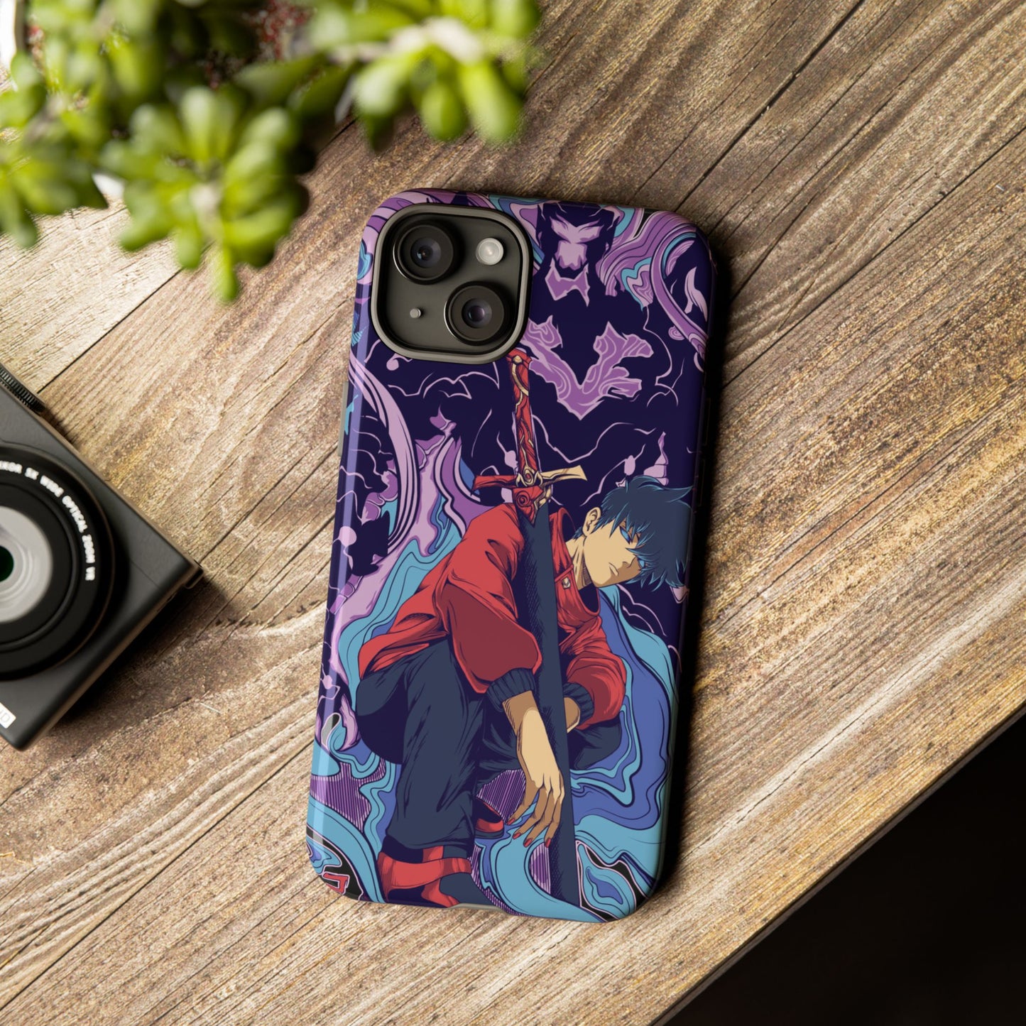 Sung Drip-Woo Double Layered Phone Case | Shadow Monarch Anime-Inspired Protective Case for iPhone & Samsung | Funny Anime Phone Cover
