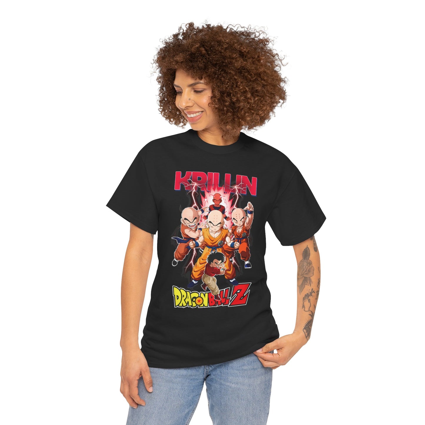 Krillin “Earth’s Strongest” Unisex Heavy Cotton T-Shirt | Dragon Ball Z Streetwear Tee
