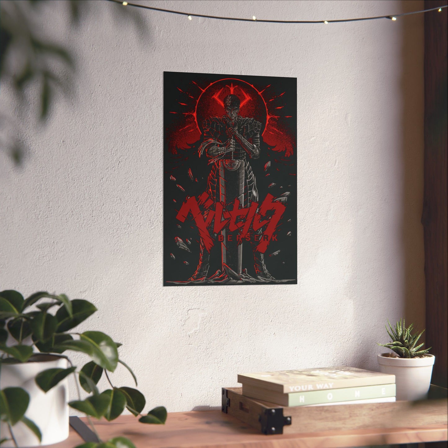 Black Swordsman Guts Matte Vertical Poster | Dark Anime Wall Art