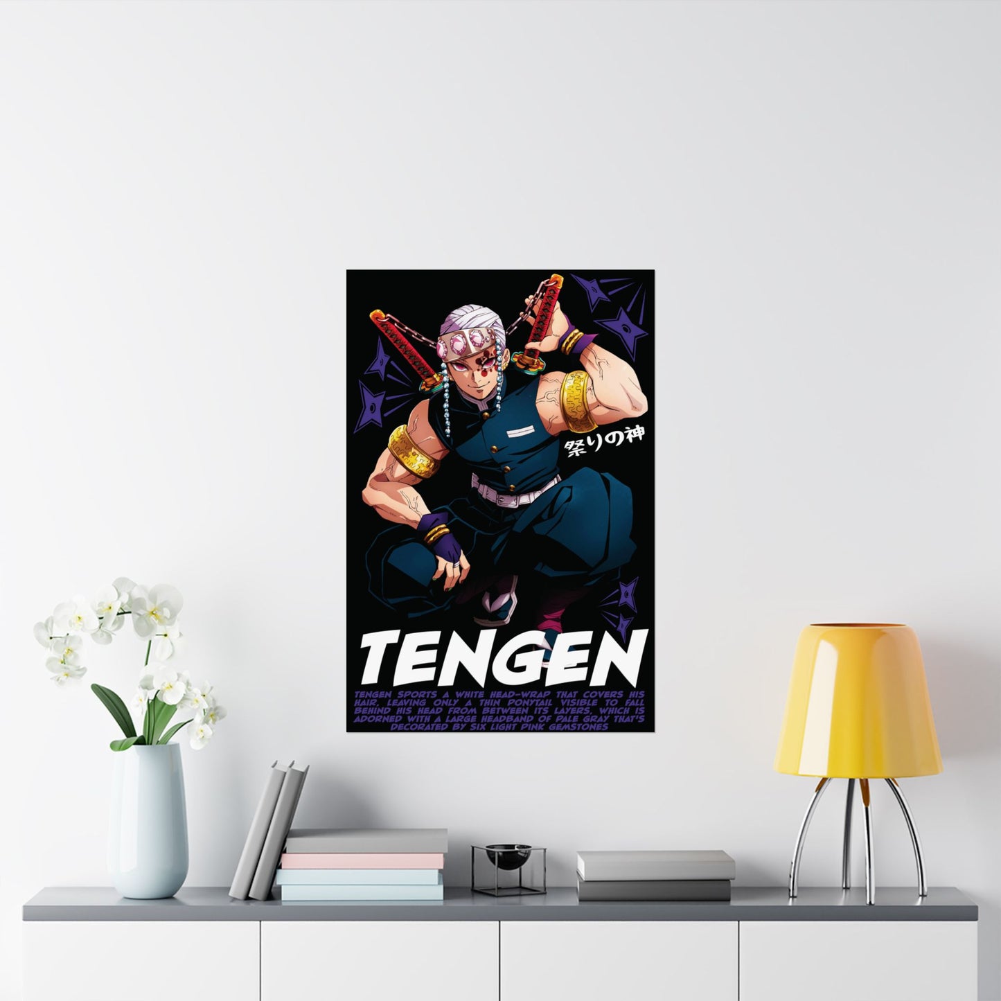 Tengen Uzui Sound Hashira Anime Poster | Anime-Inspired Wall Art | Flashy Manga Decor