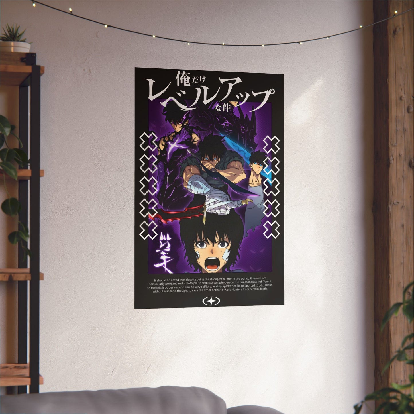 Sung Jin-Woo Shadow Awakening Matte Vertical Poster | Anime-Inspired Wall Art | Manhwa Action Print