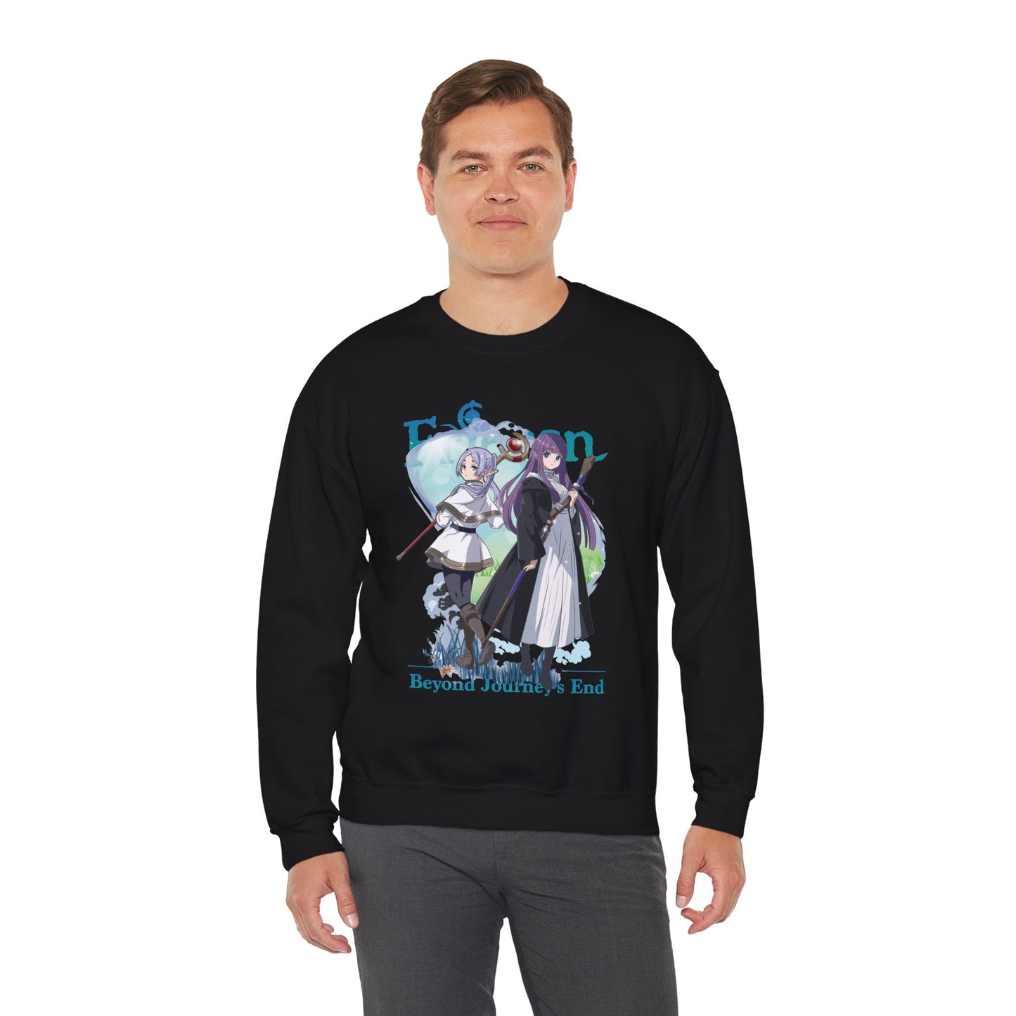 Frieren & Fern Unisex Heavy Blend Crewneck Sweatshirt Anime-Inspired Streetwear
