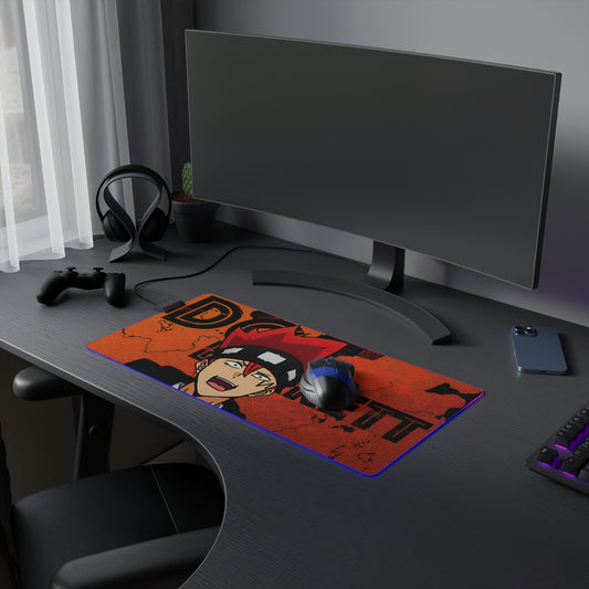 Dot Barrett LED Gaming Mouse Pad | Anime-Inspired RGB Desk Mat | Anime Gamer Mousepad | Otaku Desk Setup