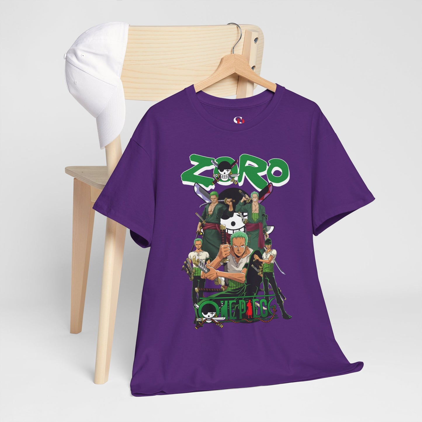 Zoro Unisex Heavy Cotton T-Shirt | One Piece Swordsman Anime Streetwear Tee