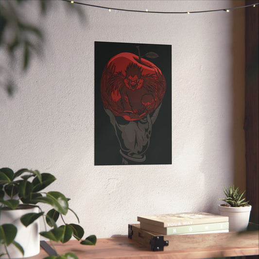 Shinigami Apple Matte Vertical Poster | Ryuk Death Note Wall Art