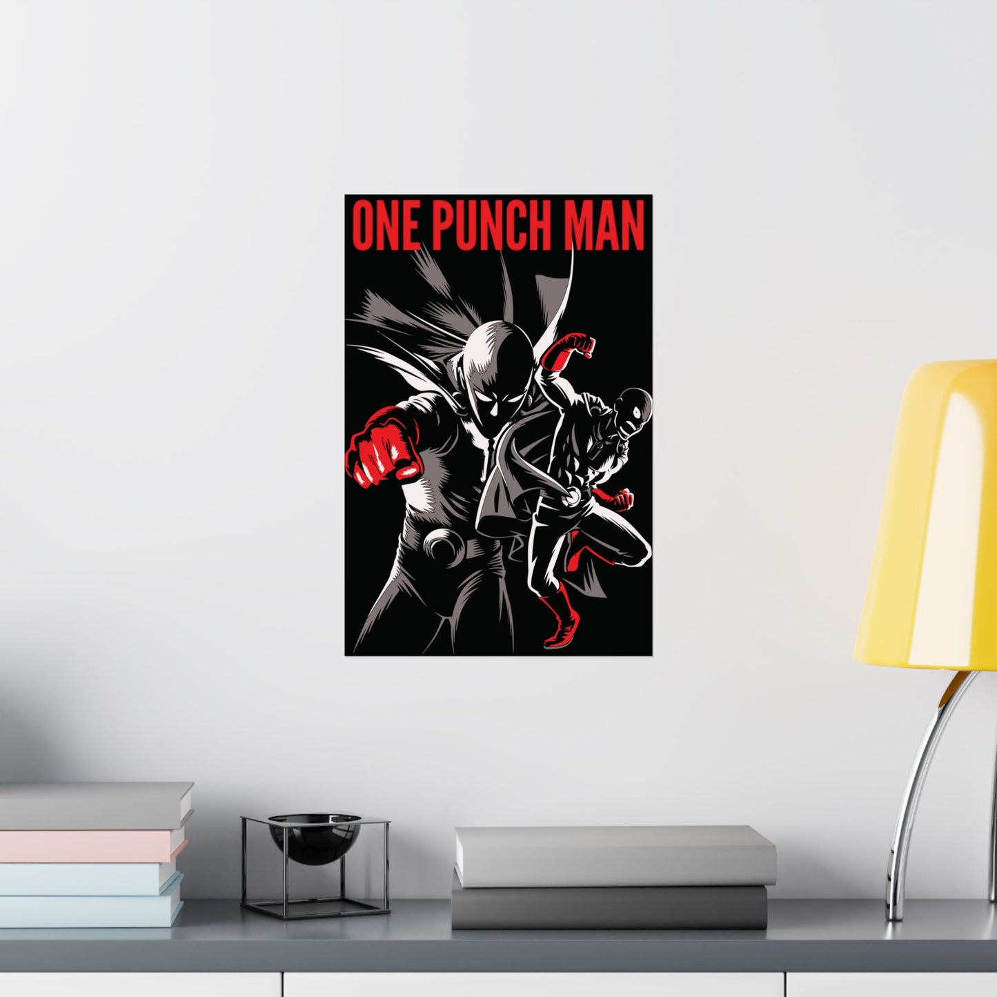 Saitama Serious Punch Anime Poster | Anime-Inspired Matte Wall Art | Manga Action Decor