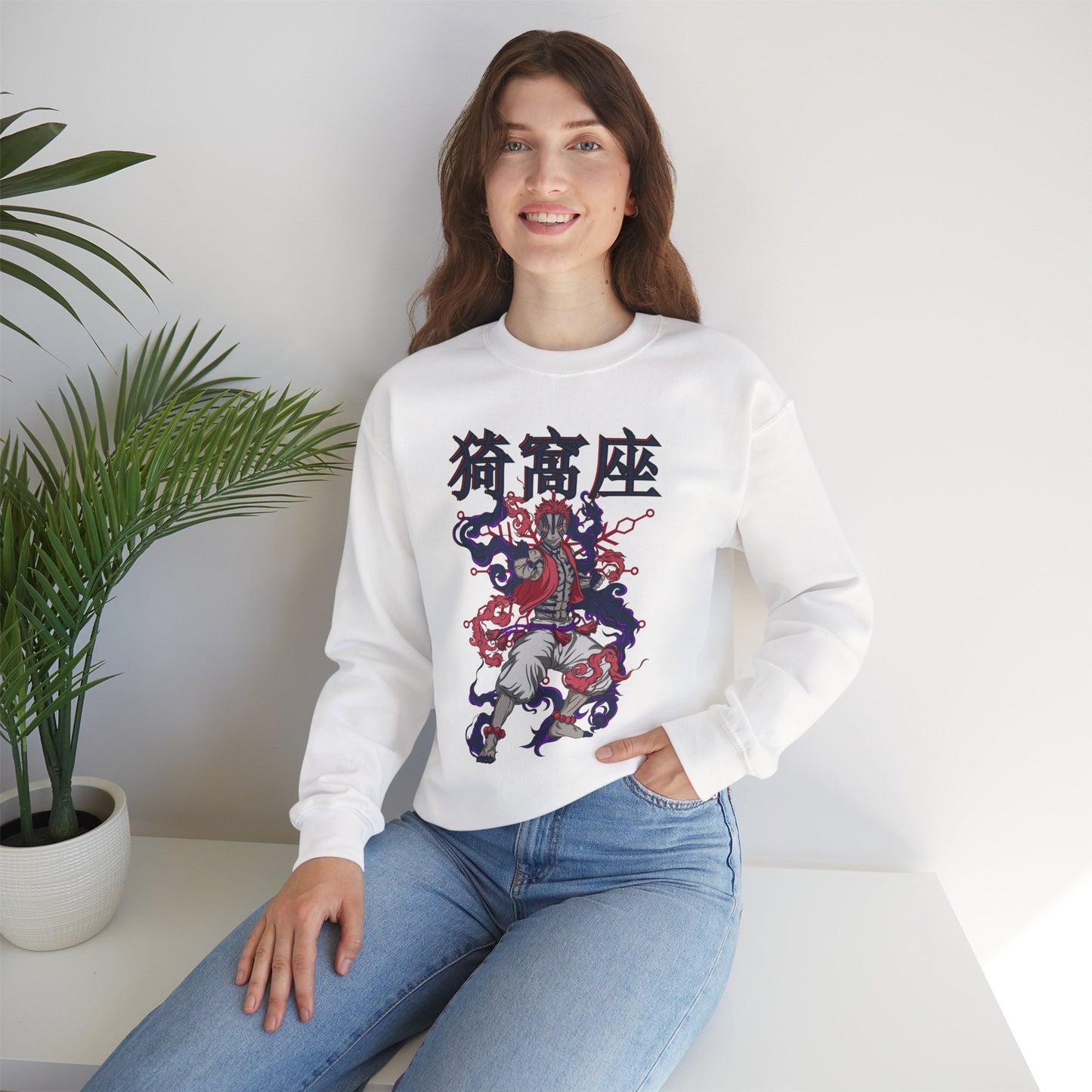 Akaza Blood Demon Art Crewneck | Anime-Inspired Sweatshirt