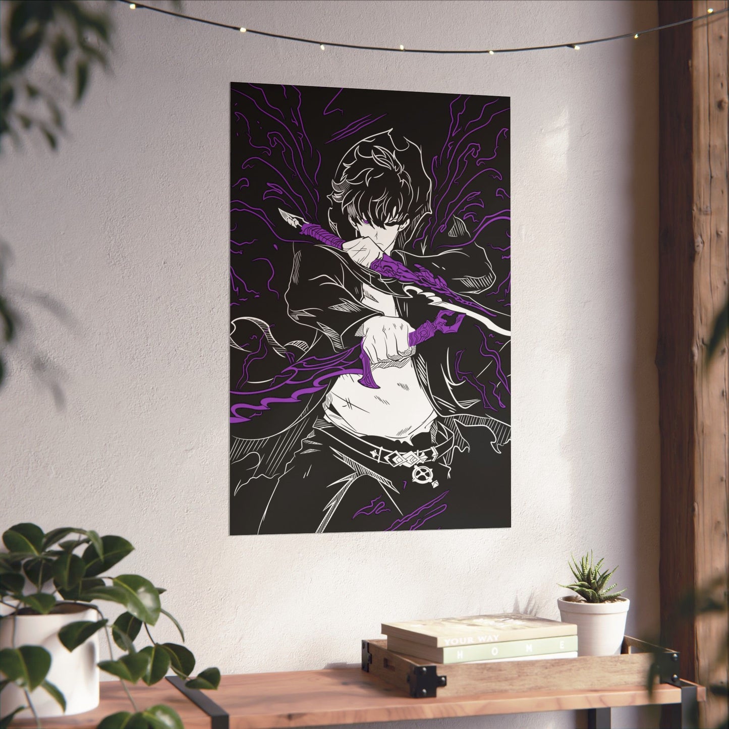 Sung Jinwoo Twin Daggers Matte Vertical Poster | Anime-Inspired Wall Art | Shadow Assassin Print