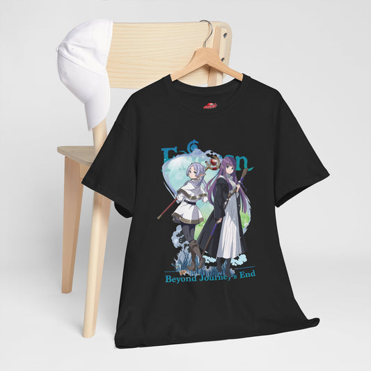 Frieren & Fern Unisex Heavy Cotton T-Shirt | Anime-Inspired Streetwear Graphic Tee