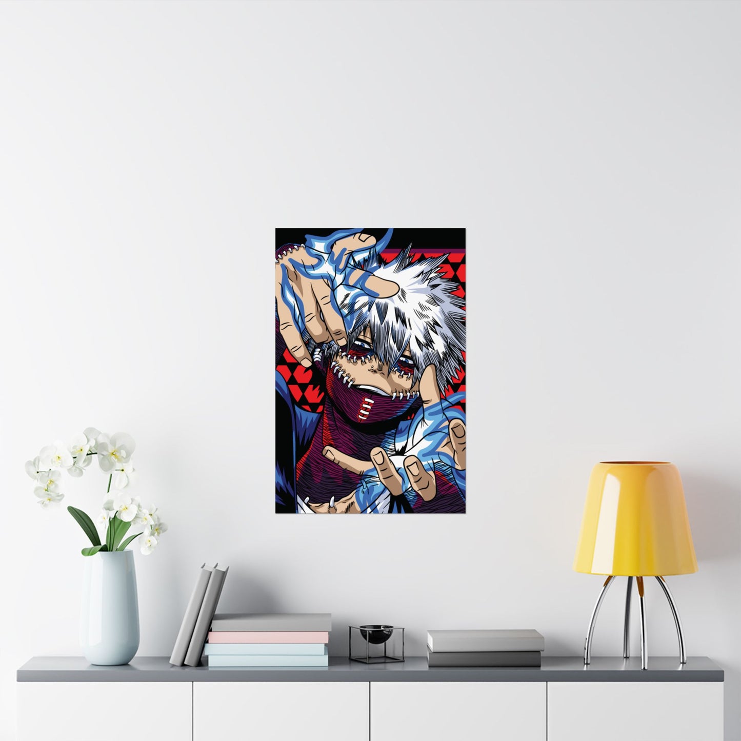 Dabi Blue Flames Poster | Anime-Inspired Wall Art | Villain Decor | Otaku Room Poster | Japanese Manga Aesthetic Print