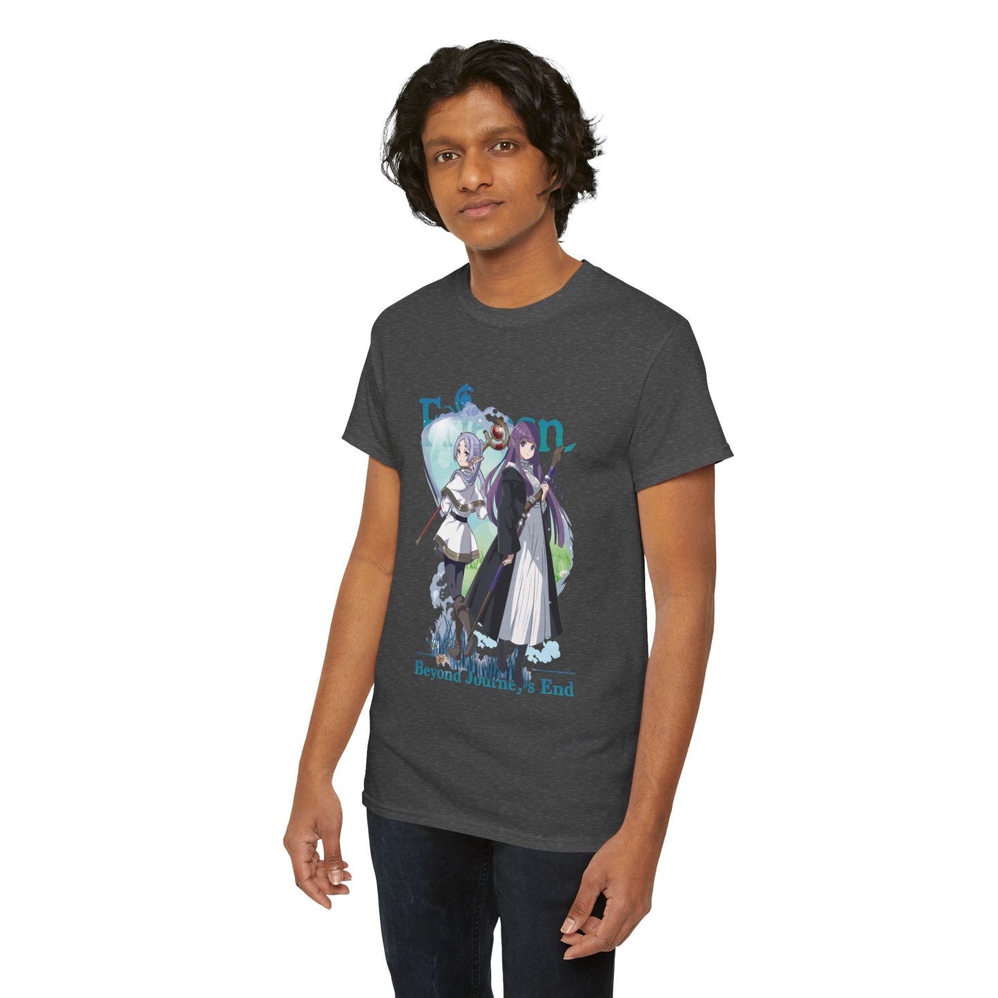 Frieren & Fern Unisex Heavy Cotton T-Shirt | Anime-Inspired Streetwear Graphic Tee