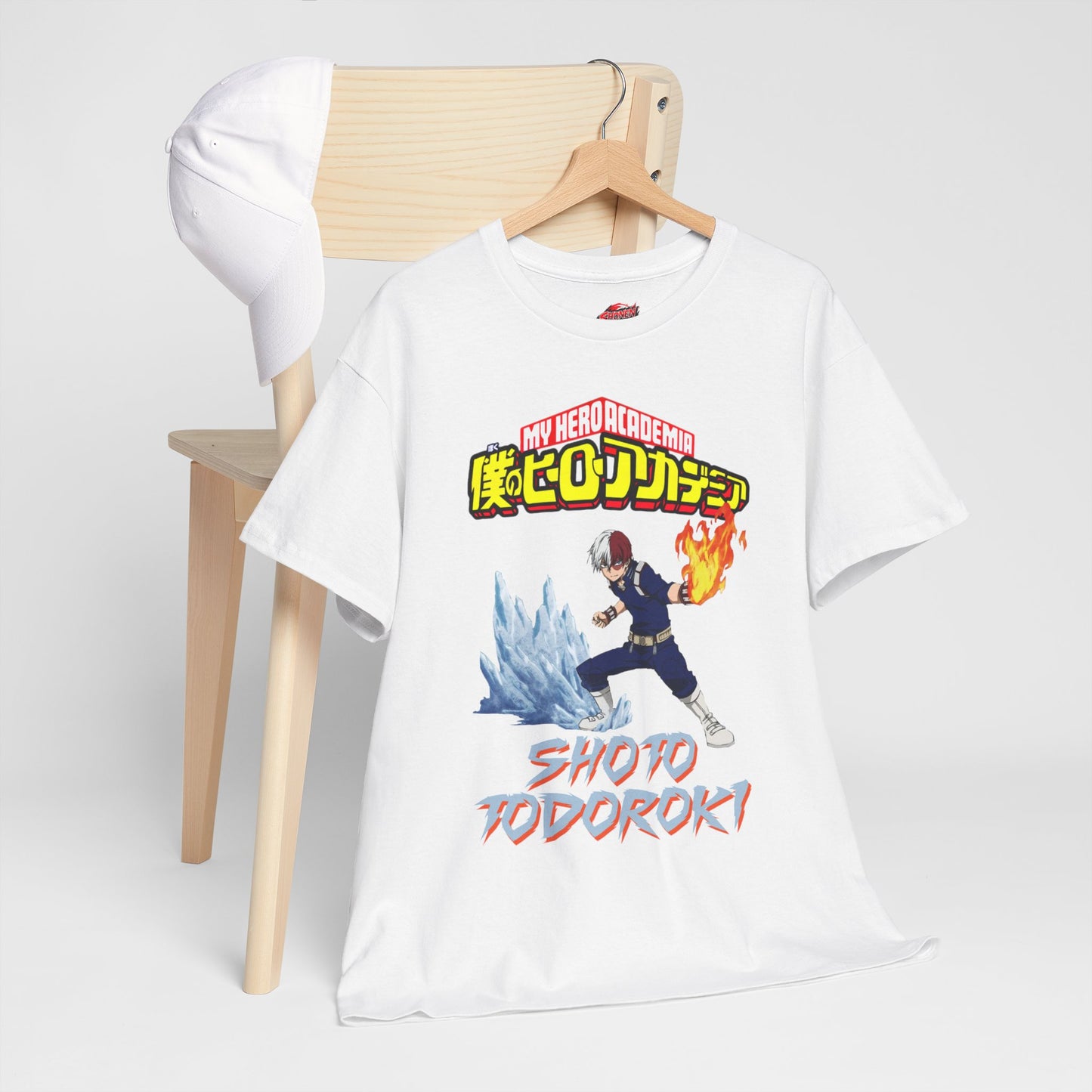 Shoto Todoroki Unisex Heavy Cotton T-Shirt | Anime-Inspired Streetwear Graphic Tee