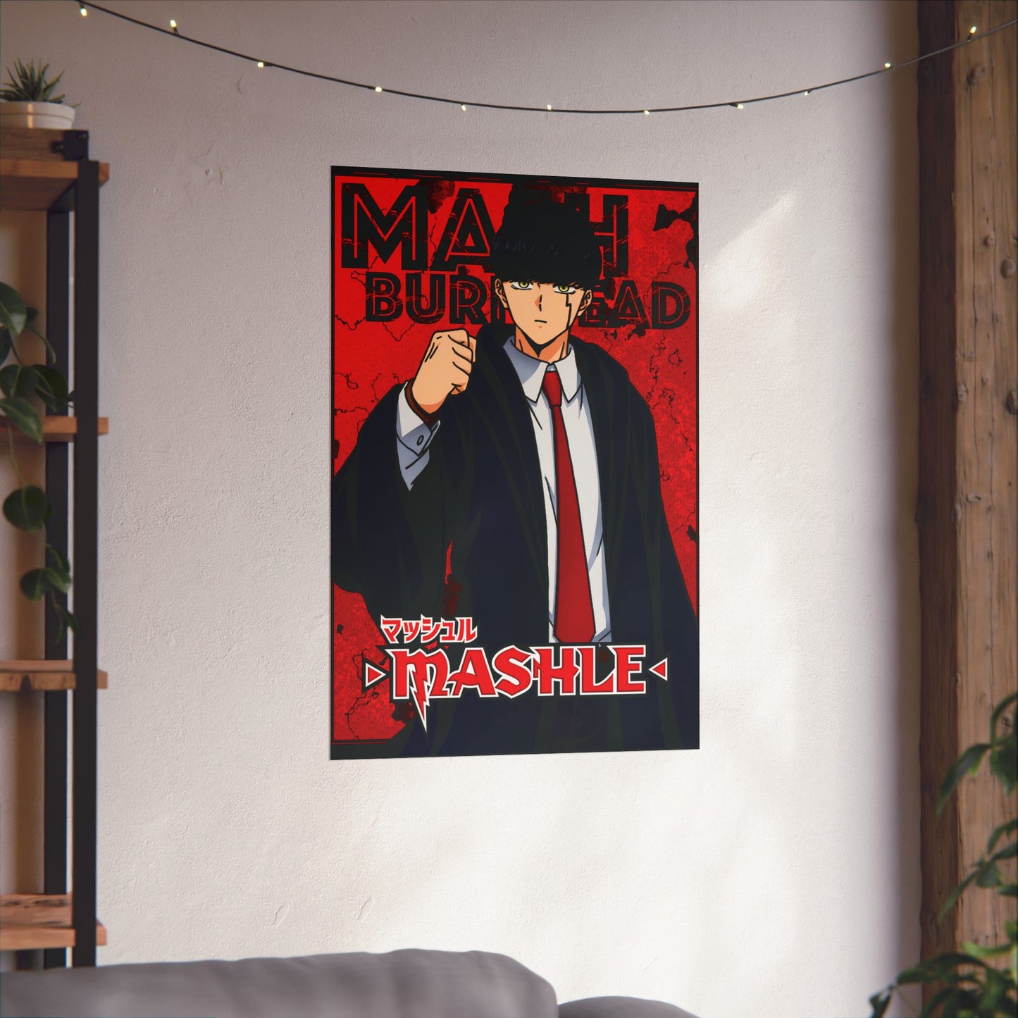 Mash Burnedead Poster | Anime-Inspired Wall Art | Muscle Mage Decor | Otaku Manga Print | Shonen Anime Poster