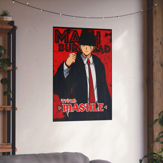 Mash Burnedead Poster | Anime-Inspired Wall Art | Muscle Mage Decor | Otaku Manga Print | Shonen Anime Poster