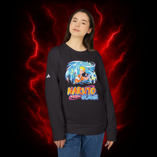 Naruto Rasengan Adidas Unisex Fleece Crewneck Sweatshirt