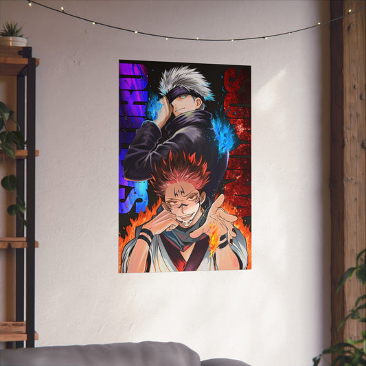Satoru Gojo x Sukuna Matte Poster | Anime-Inspired Wall Art | Strongest Sorcerer vs King of Curses Anime Decor
