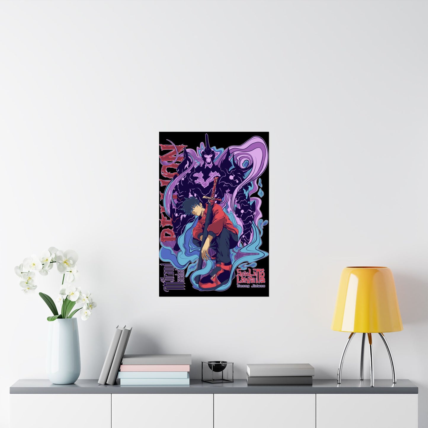 Sung Drip-Woo Matte Vertical Poster | Shadow Monarch Anime-Inspired Wall Art | Funny Anime Meme Print