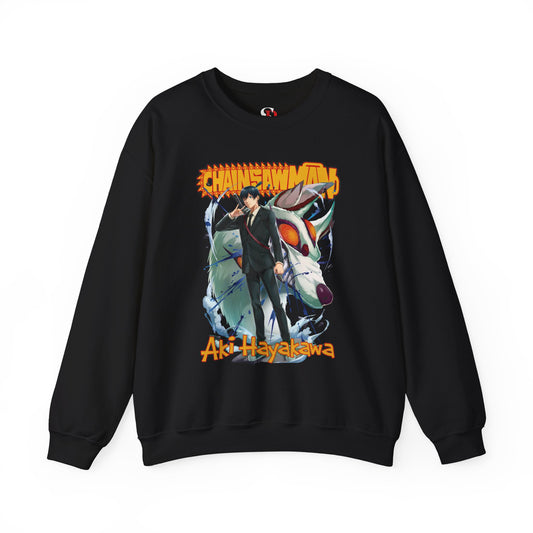 Aki x Fox Devil Unisex Heavy Blend Crewneck Sweatshirt | Chainsaw Man Anime Streetwear