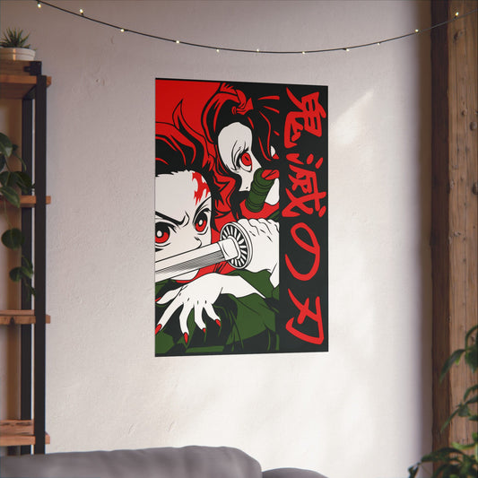 Kamado Siblings Poster | Demon Slayer Matte Vertical Wall Art