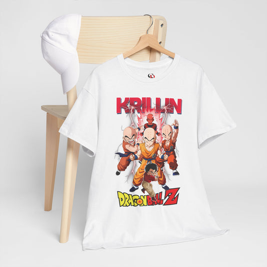 Krillin “Earth’s Strongest” Unisex Heavy Cotton T-Shirt | Dragon Ball Z Streetwear Tee