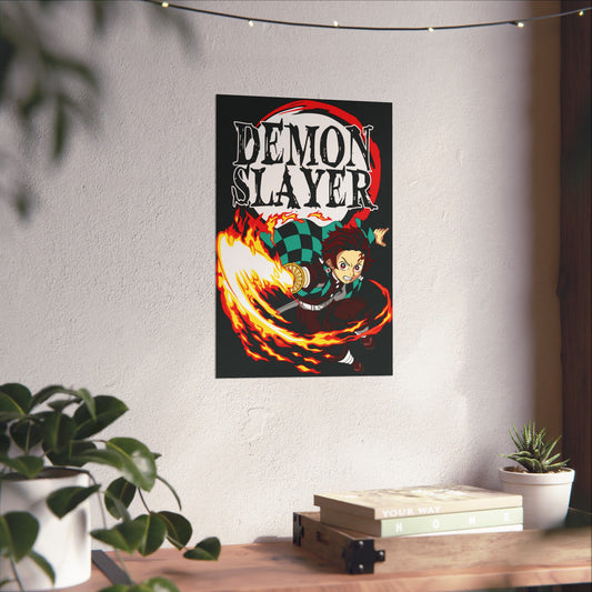 Tanjiro Kamado Sun Breathing Anime Poster | Anime-Inspired Matte Wall Art | Manga Hero Decor