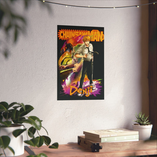 Chainsaw Devil Denji Matte Vertical Poster | Chainsaw Man Anime Wall Art