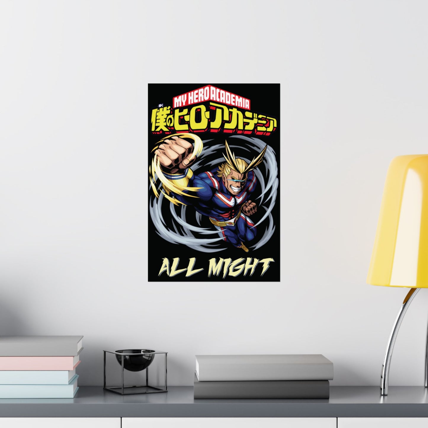 All Might Poster | Anime-Inspired Wall Art | Symbol of Peace Decor | Otaku Room Manga Print