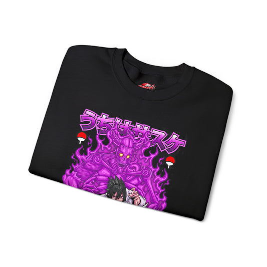 Sasuke Uchiha Susanoo II Crewneck | Anime-Inspired Streetwear Sweatshirt | Mangekyo Sharingan Uchiha Sweater | Otaku Manga Pullover
