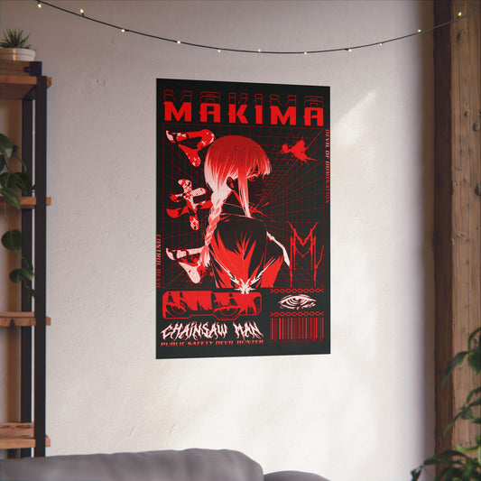 Control Devil Makima III Matte Vertical Poster | Anime-Inspired Wall Art